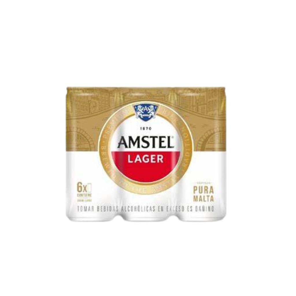 AMSTEL LAGER LATA x6 x 473cc