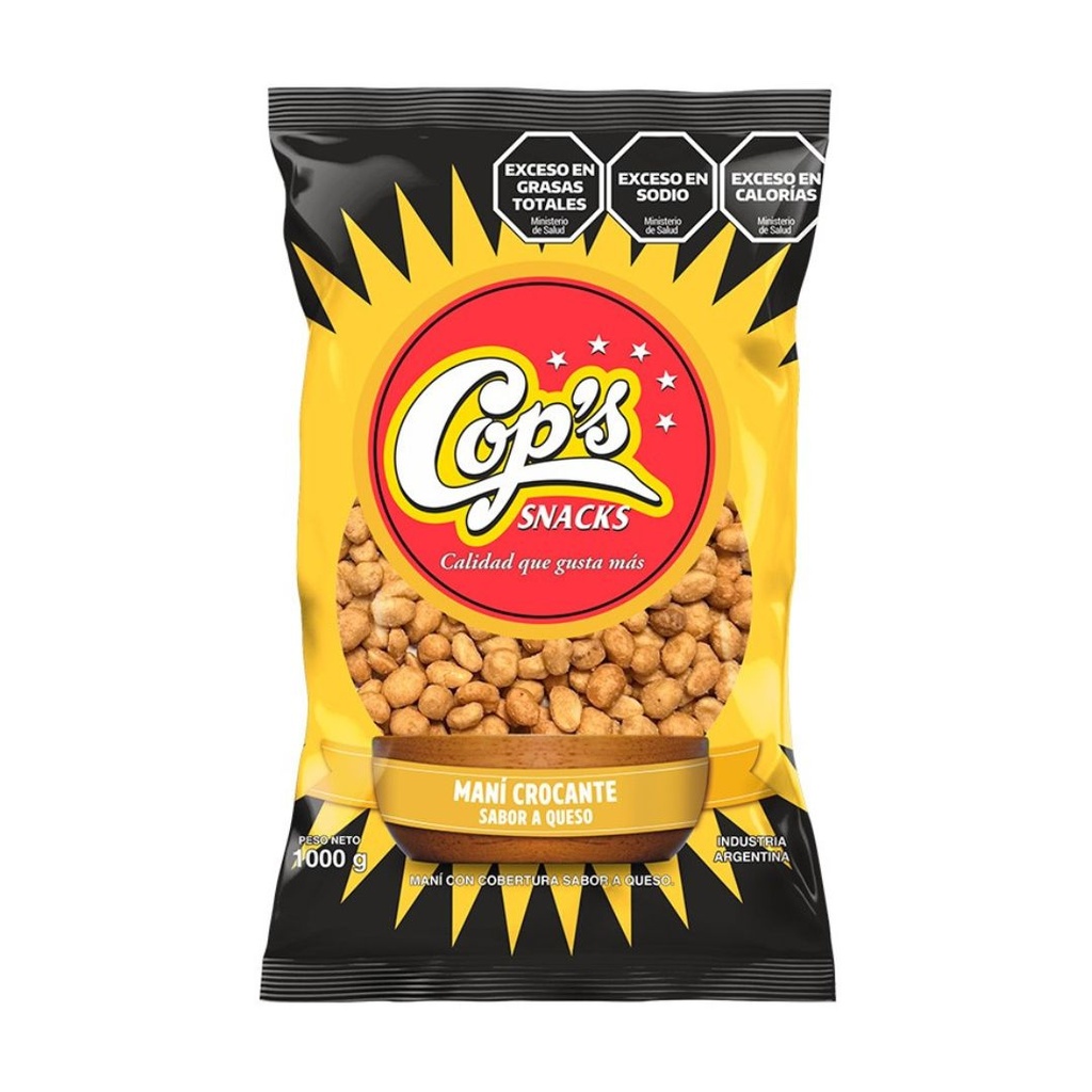 COPS. Maní crocante sabor queso x 1000 grs.