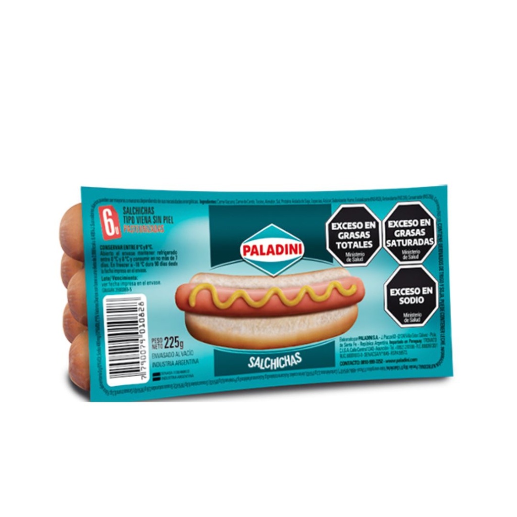 PALADINI SALCHICHA VIENA x 6u