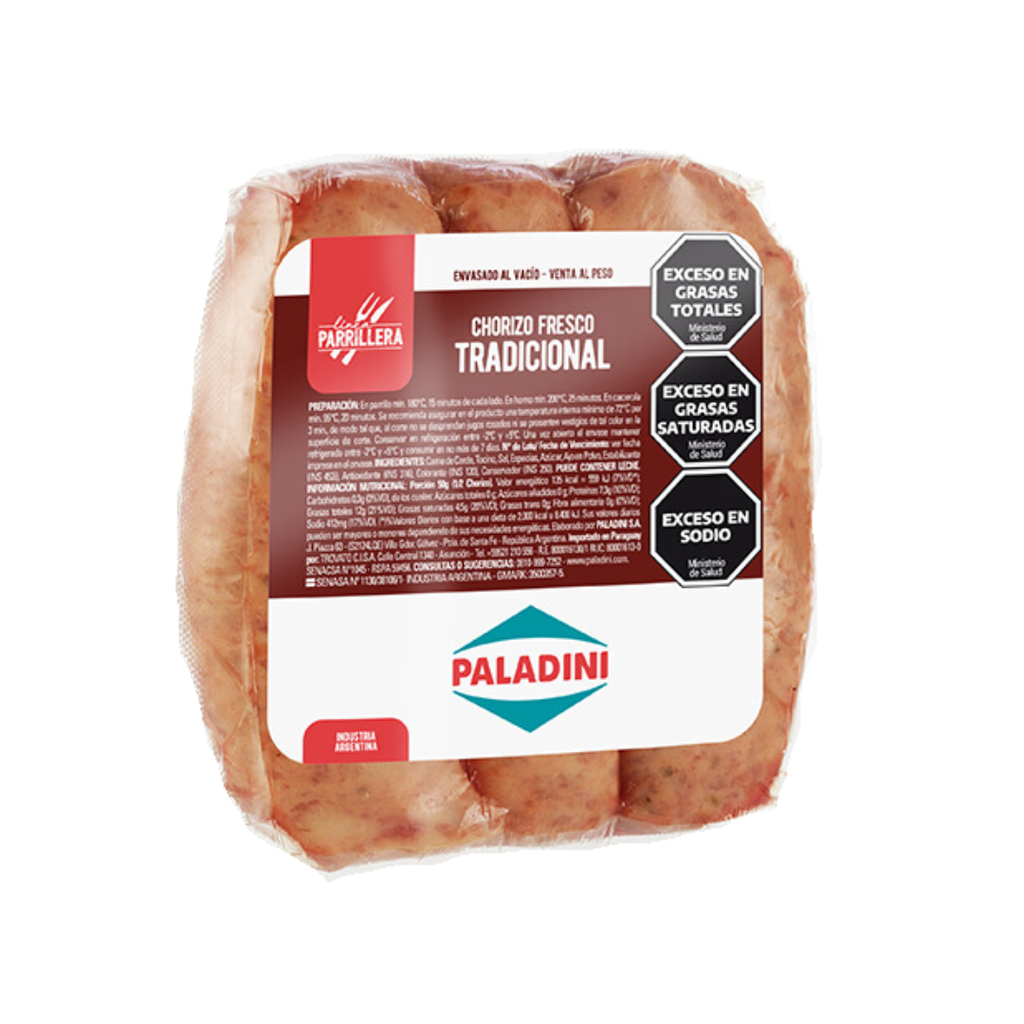 PALADINI CHORIZO FRESCO TRADICIONAL x3 (360 grs)