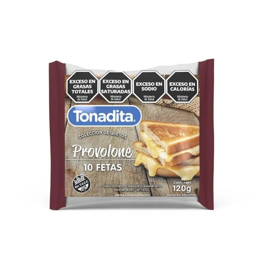 TONADITA PROVOLONE FETAS x 10u