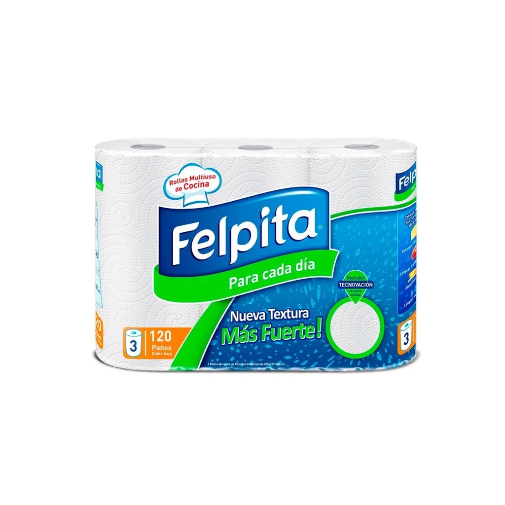 ROLLO DE COCINA FELPITA x3