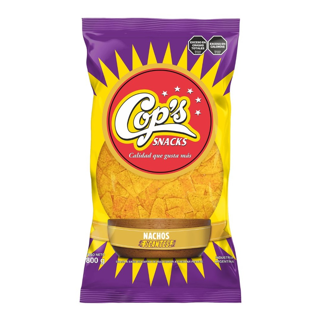 COPS. Nachos cheddar picantes x 800 grs.