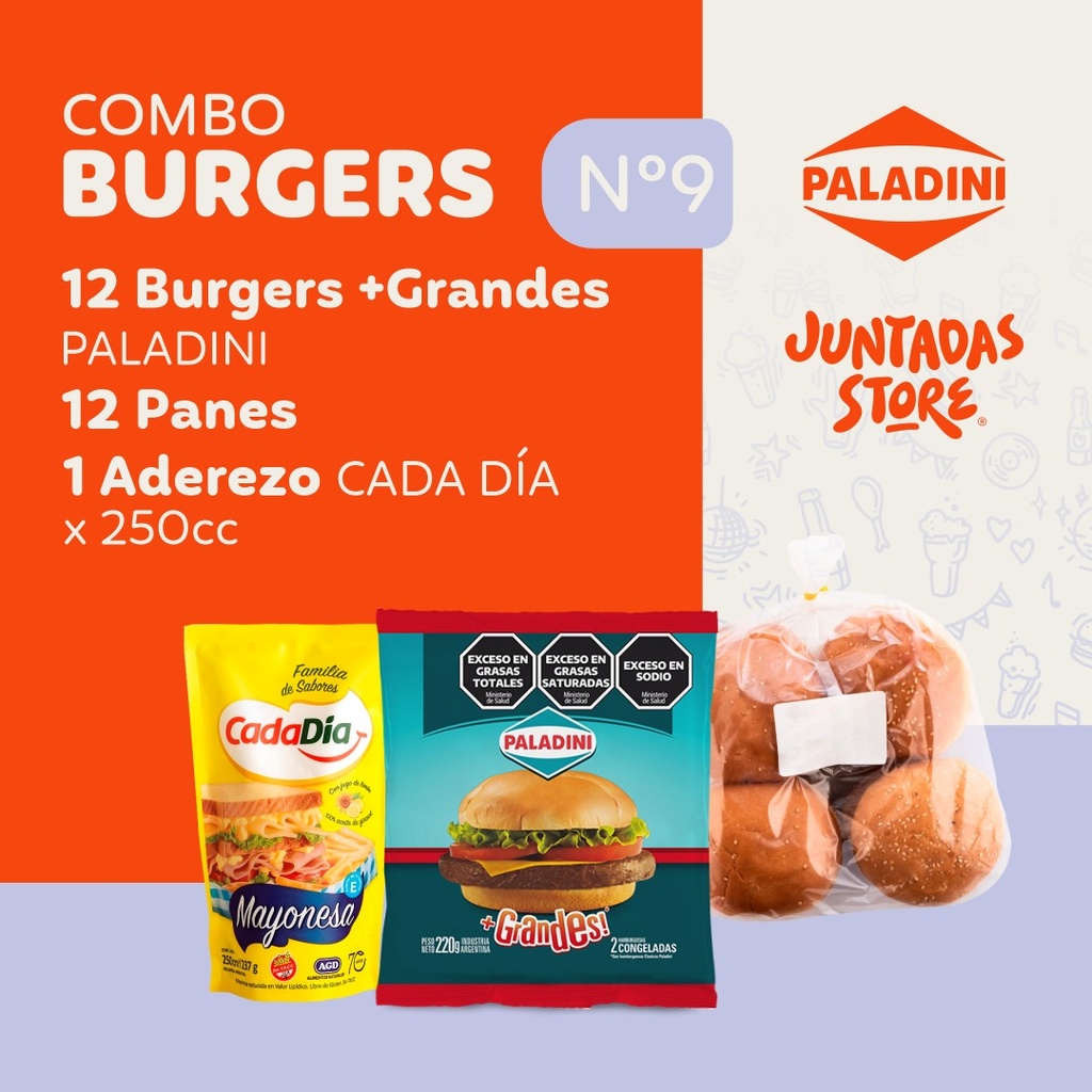 COMBO N° 9 12 BURGERS +GRANDES