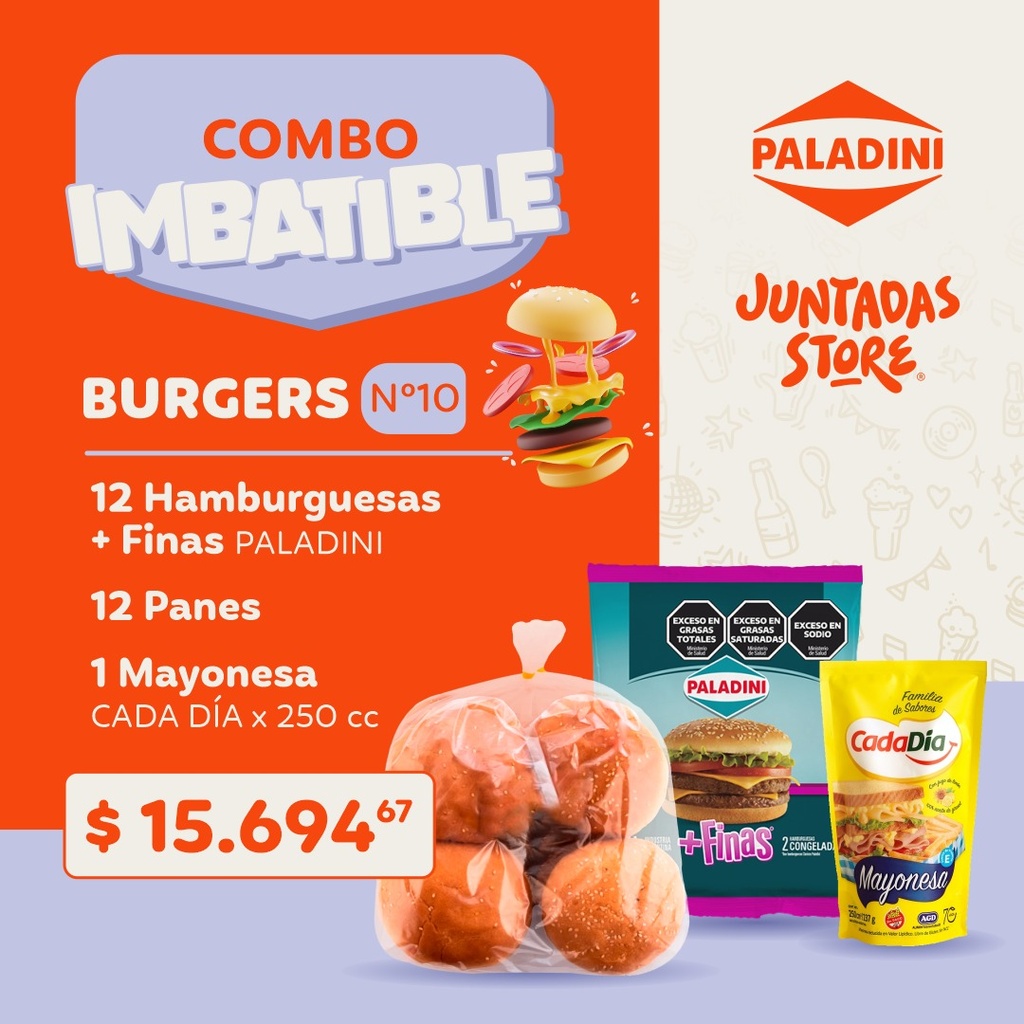 COMBO PROMO BURGERS +FINAS x12
