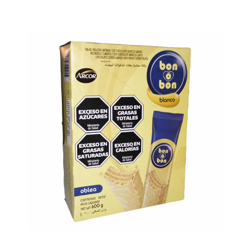 ARCOR. OBLEA BONOBON BLANCO 20x30 grs