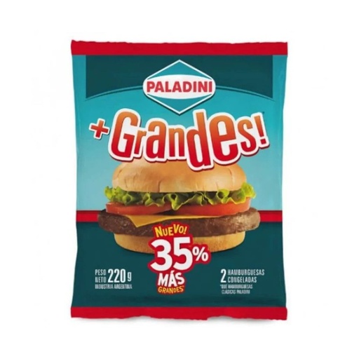 [JS101234] PALADINI HAMBURGUESA +GRANDES. x 2u.
