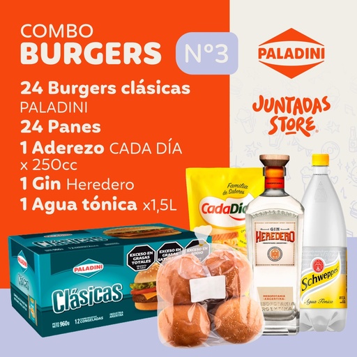 [JSCOMBOBURGERGIN] COMBO BURGERS N°3 (GIN MAYO)